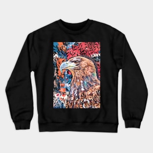 Mystical brown eagle sitting between twigs Crewneck Sweatshirt